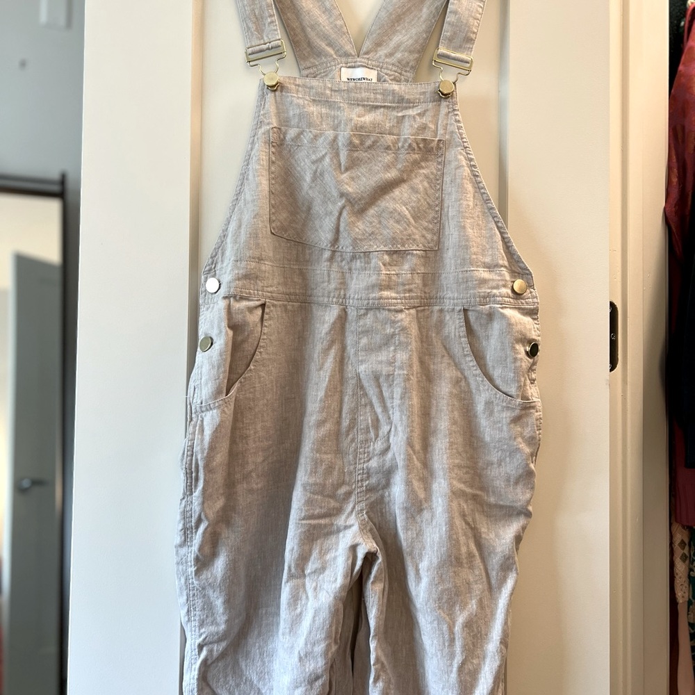 Gray WeWoreWhat Linen Overalls - Picture 4 of 4